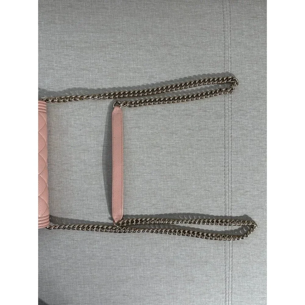 CHANEL Light Pink Caviar Boy WOC GHW